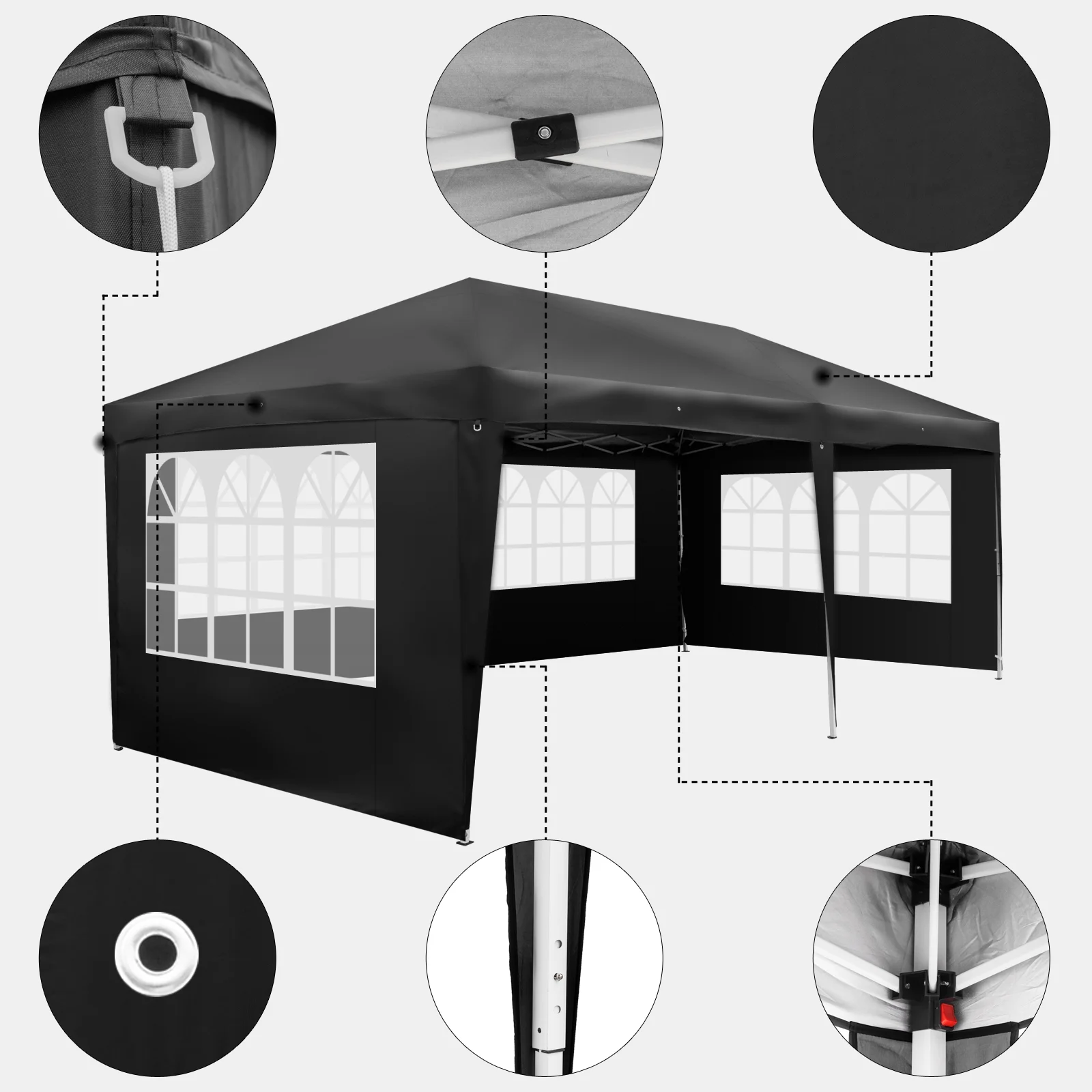 Zimtown 10'x 20' Patio EZ POP UP Party Tent Wedding Gazebo Canopy Marquee 6 Walls - Image 11