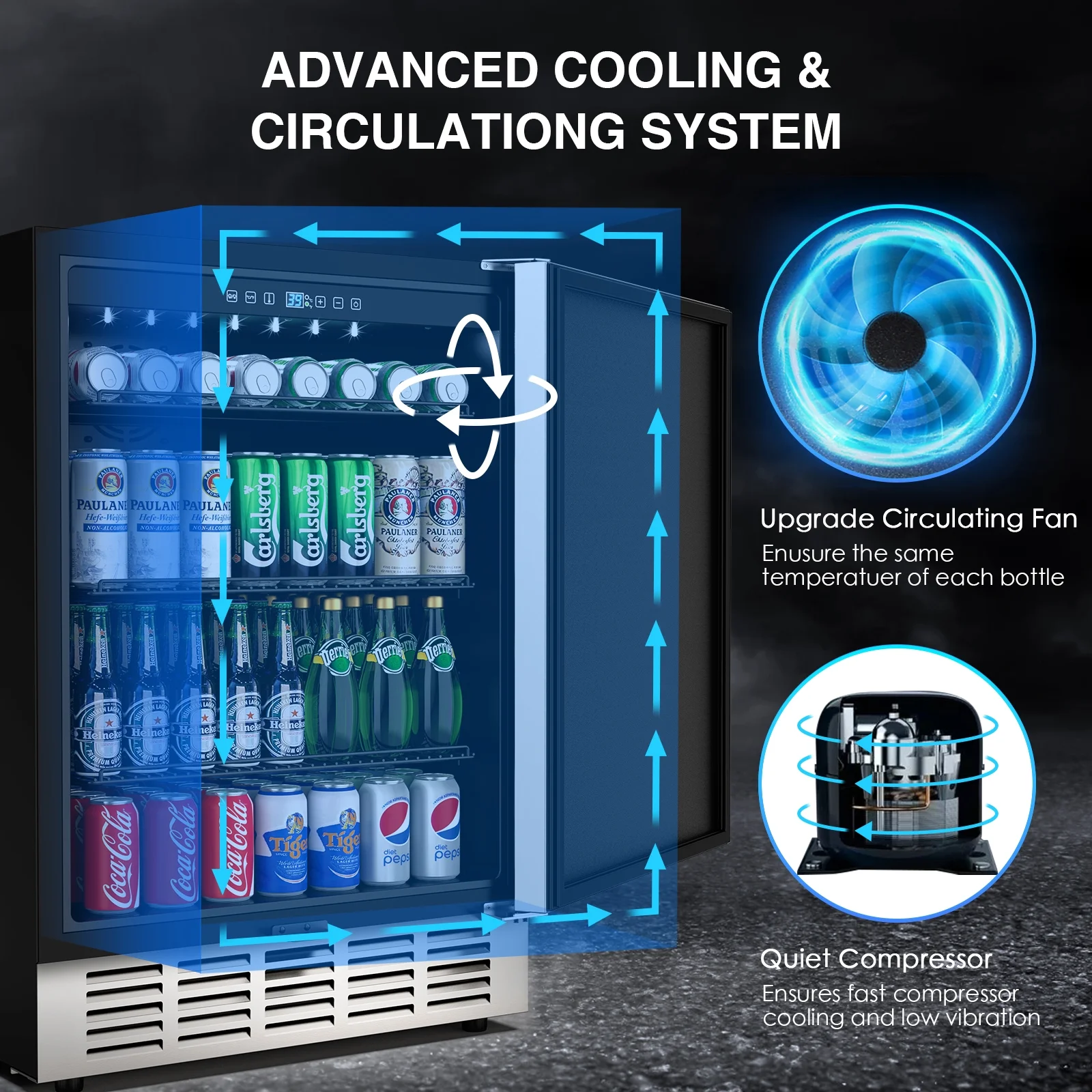 QAUSOU 24 Inch Under Counter Double Drawer Fridge, Weather Proof Stainless Steel Outdoor Beverage Refrigerator for Patio - Image 28
