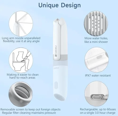 Portable Bidet|High Pressure Travel Bidets Electric Portable Bidet for Women Men Hygiene Cleaning | Soothing Postpartum Care | Hemorrhoid Perineal Care| Travel Bidets Portable - Image 4