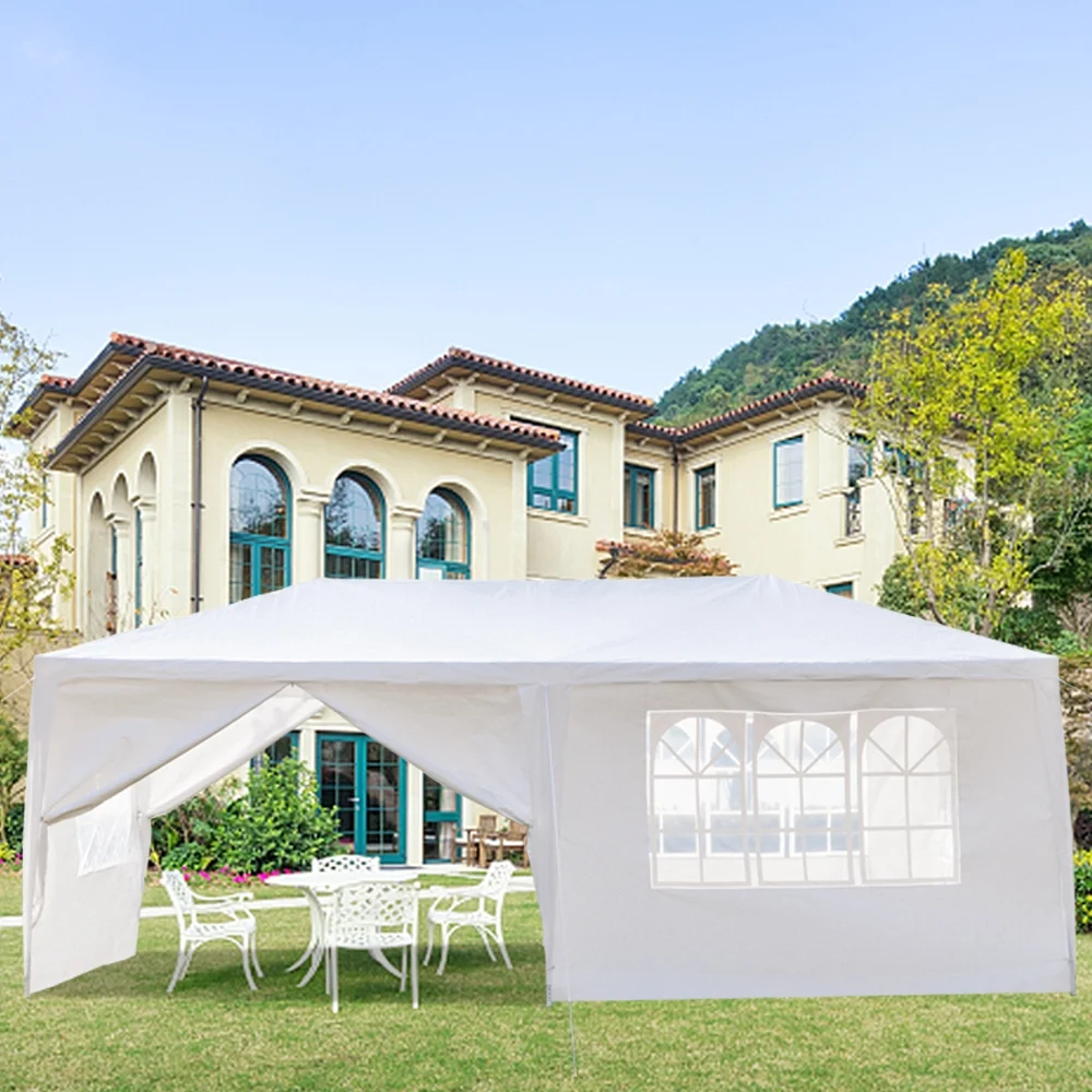 10'x20' Outdoor Party Tent with 6 Removable Sidewalls, Waterproof Canopy Patio Wedding Gazebo, White - Image 14