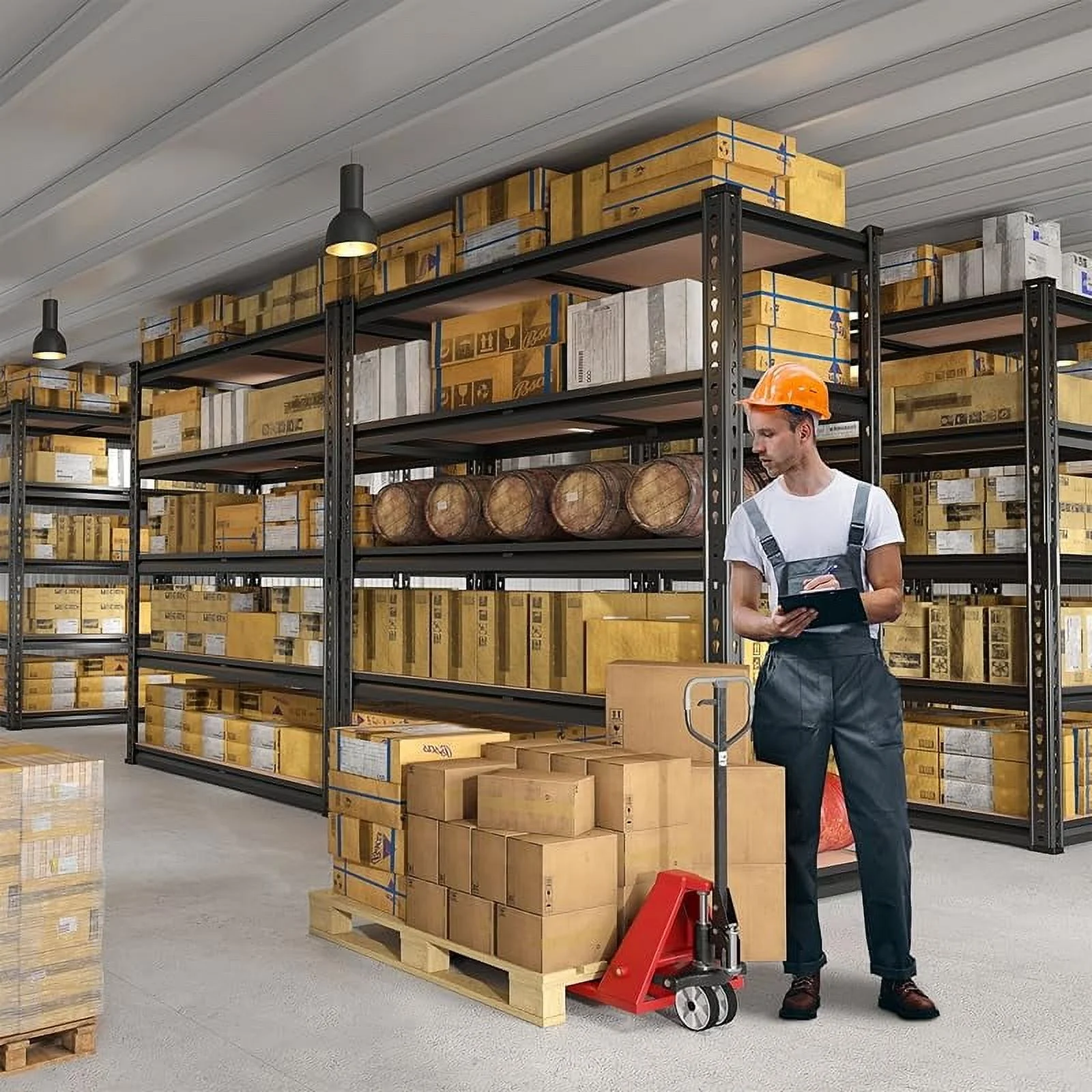 5 Tier Garage Storage Shelves, Industrial Style, 72"H x 35.5"W x 15.8"D, 2000LBS Capacity, Adjustable Height, Divisible Shelves - Image 8