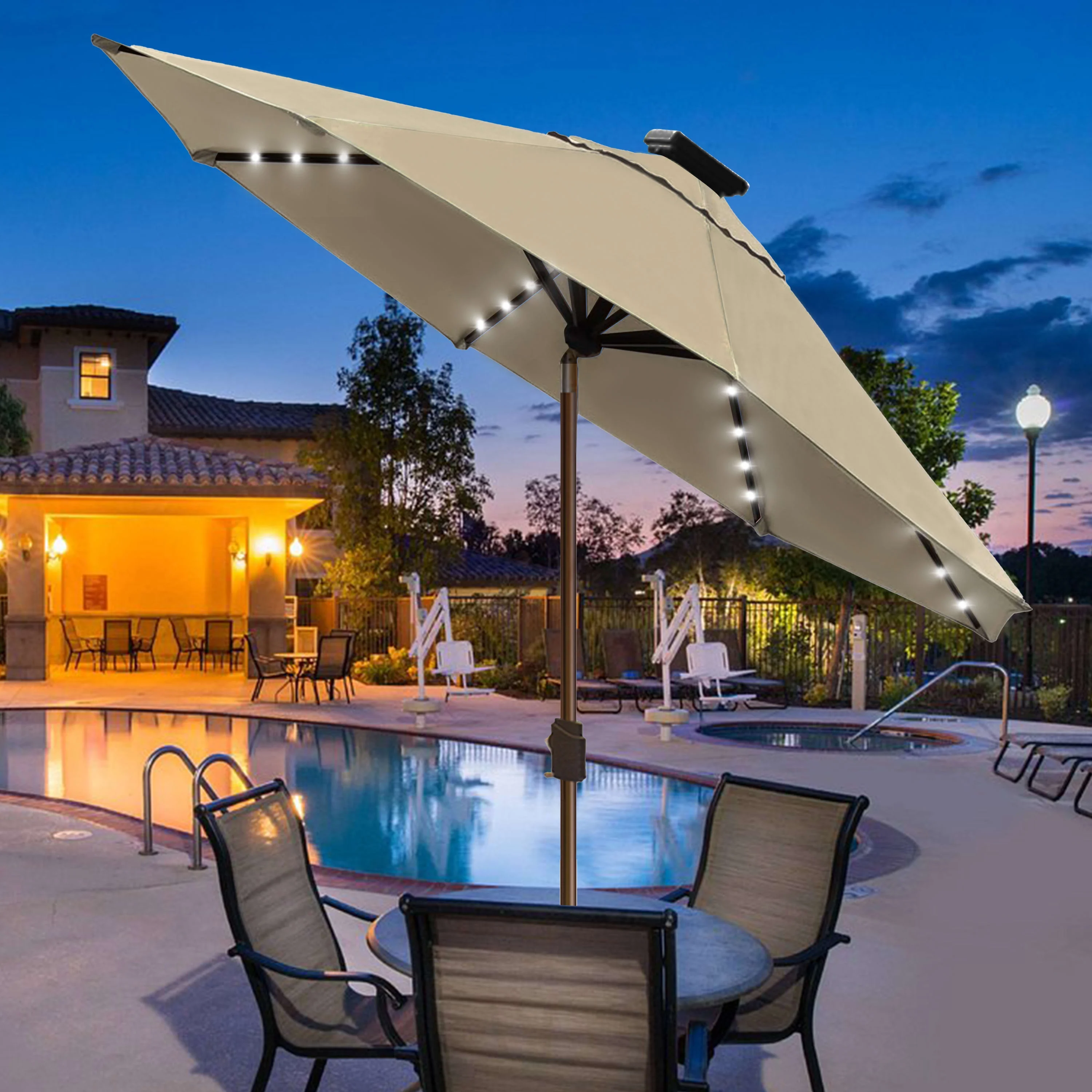 EliteShade Sunbrella Solar Umbrellas 9ft Market Umbrella with 80 LED Lights Patio Umbrellas Outdoor Table Umbrella with Ventilation and 5 Years Non-Fading Top,Ruby - Image 24