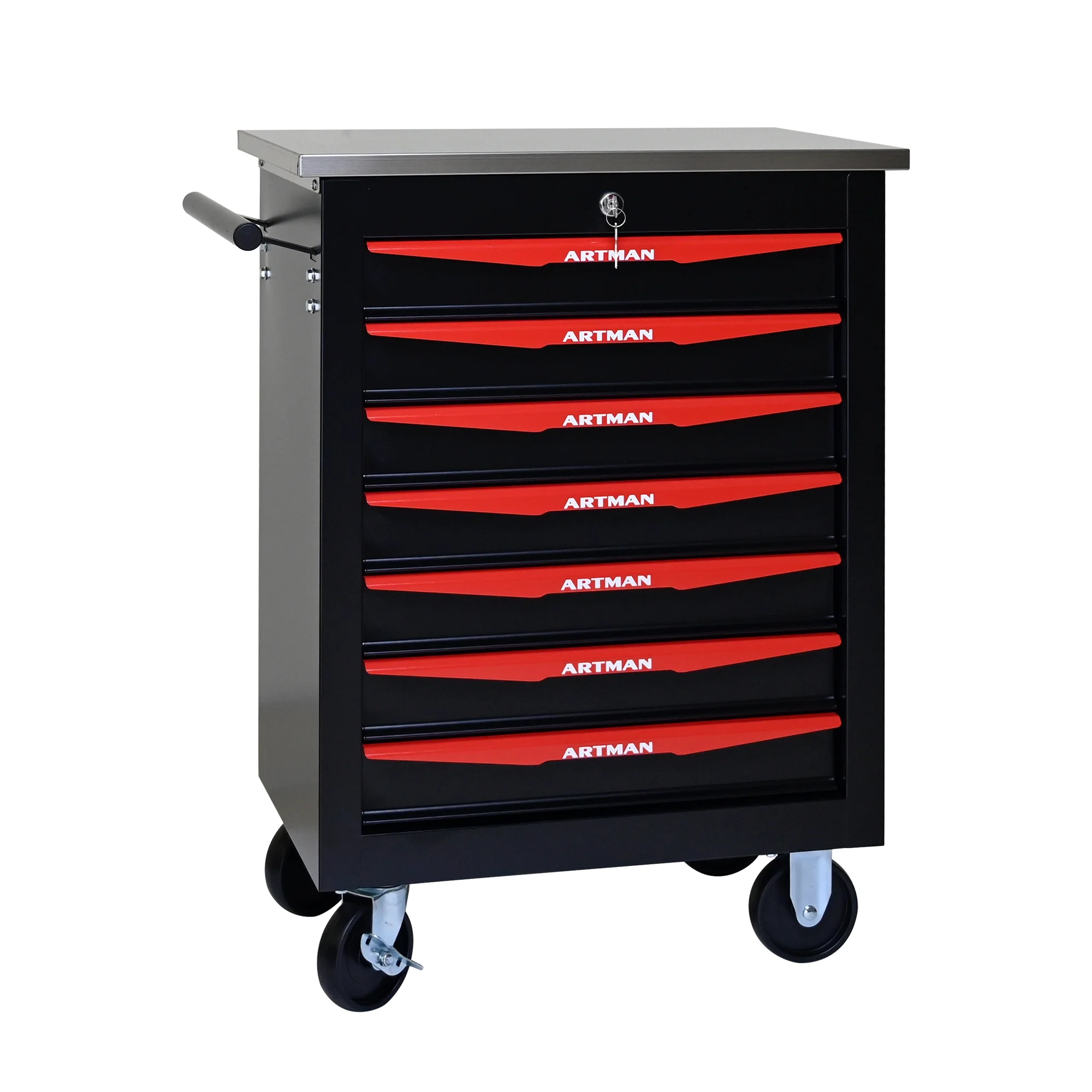 ARTMAN 6 Drawers Metal Rolling Storage Tool Chest Cabinet Cart with Wheels,with Key Locking and Parking Brake, Tool Box for Garage Workshop Warehouse - Image 54