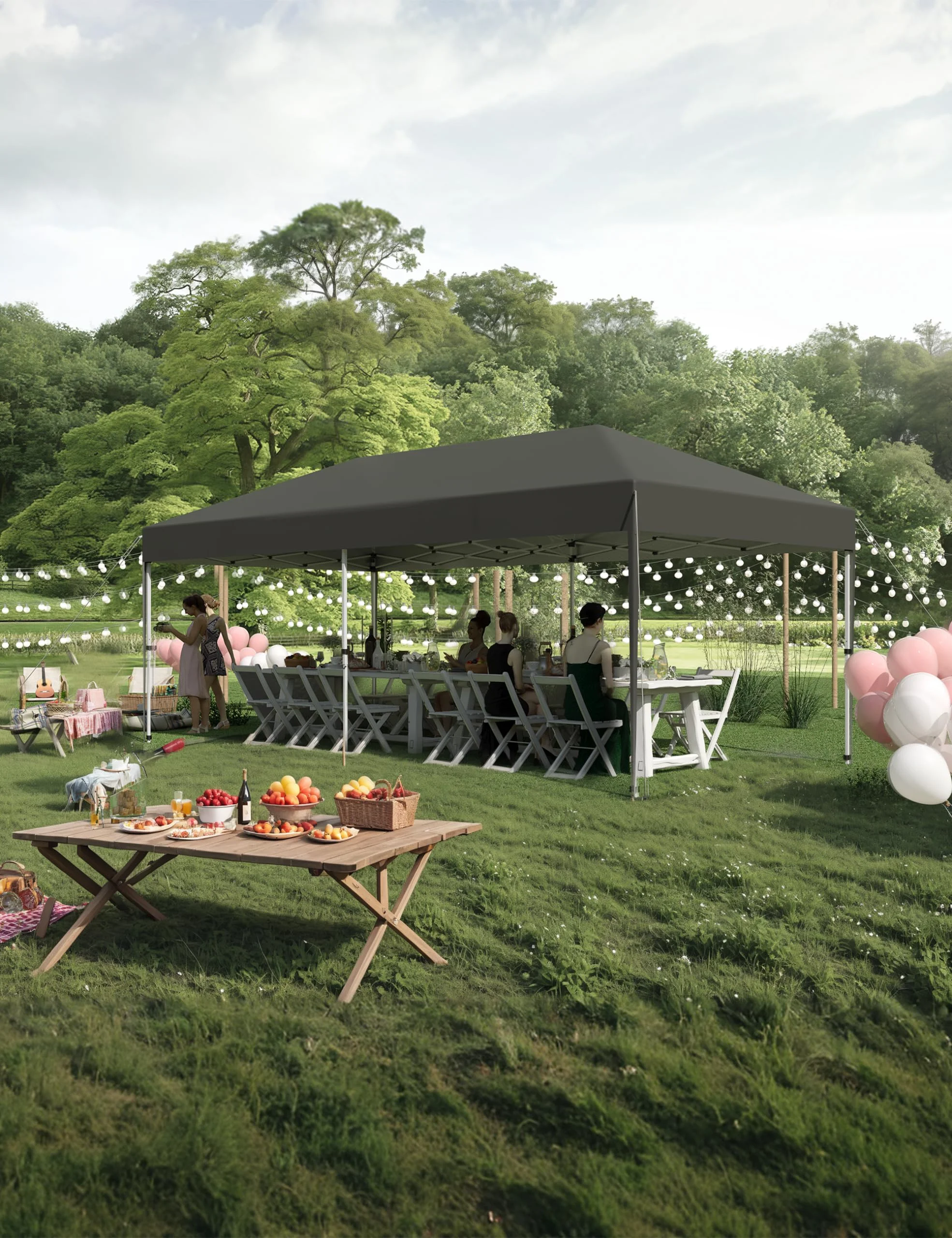 Huloretions 10x10FT Pop Up Canopy Tent,Folding Heavy Duty Commercial Canopy Tent Outdoor Vendor Party Tent Waterproof Gazebo Shelter For Patio Outdoor Party Events,Height Adjustable Shelter Gazebos - Image 7