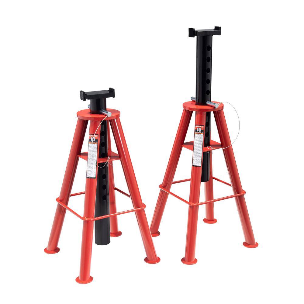 10-Ton High-Height Pin-Type Jack Stands, Pair - Image 2