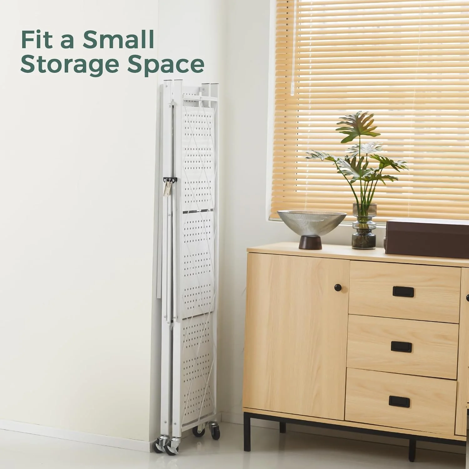 4 Tier Foldable Storage Shelves with Wheels, Large Capacity Shelving Unit, Freestanding Metal Wire Shelf Rack, No Assembly Organizer Rack for Garage Kitchen, Basement, Pantry(Black) - Image 17