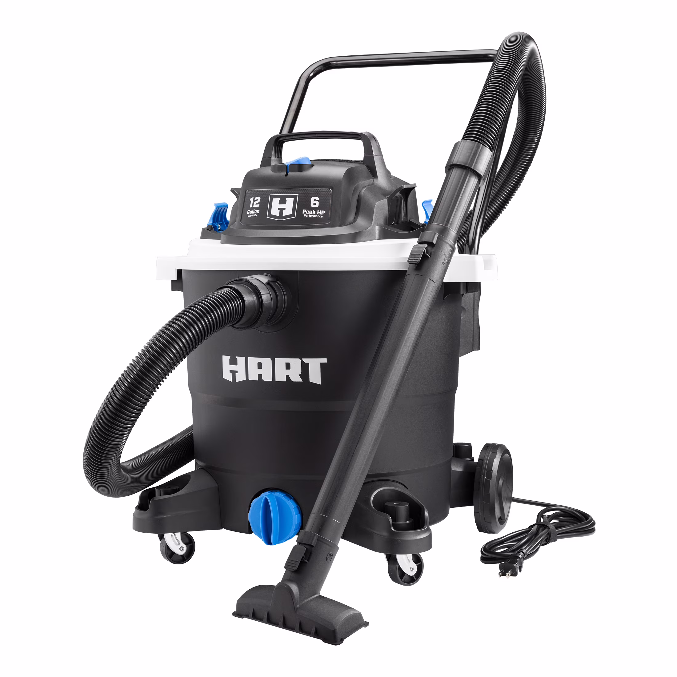 HART 12 Gallon 6 Peak HP Wet/Dry Vacuum, VOC1212PW 3701