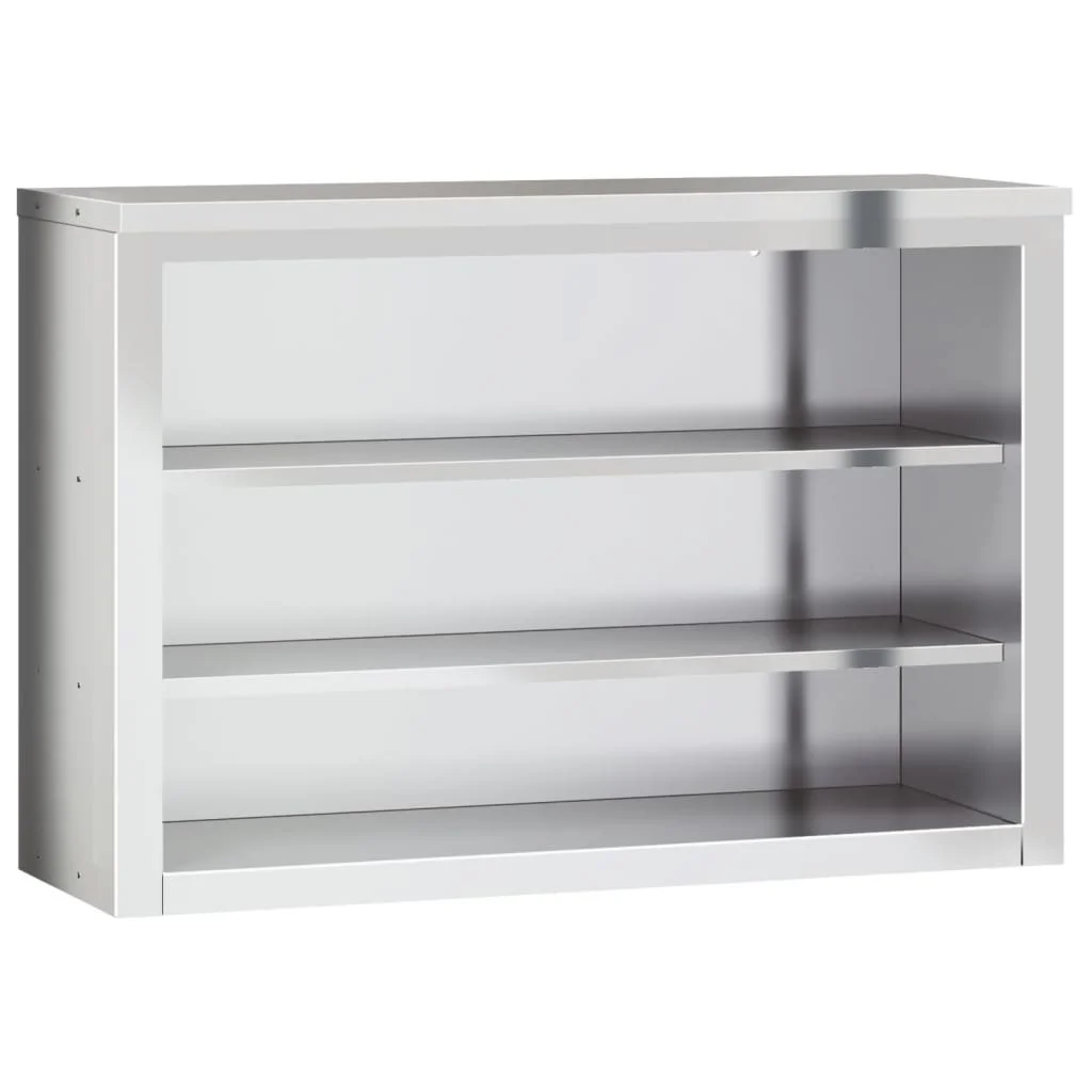 vidaXL Kitchen Wall Cabinet with Shelf Storage Restaurant Stainless Steel