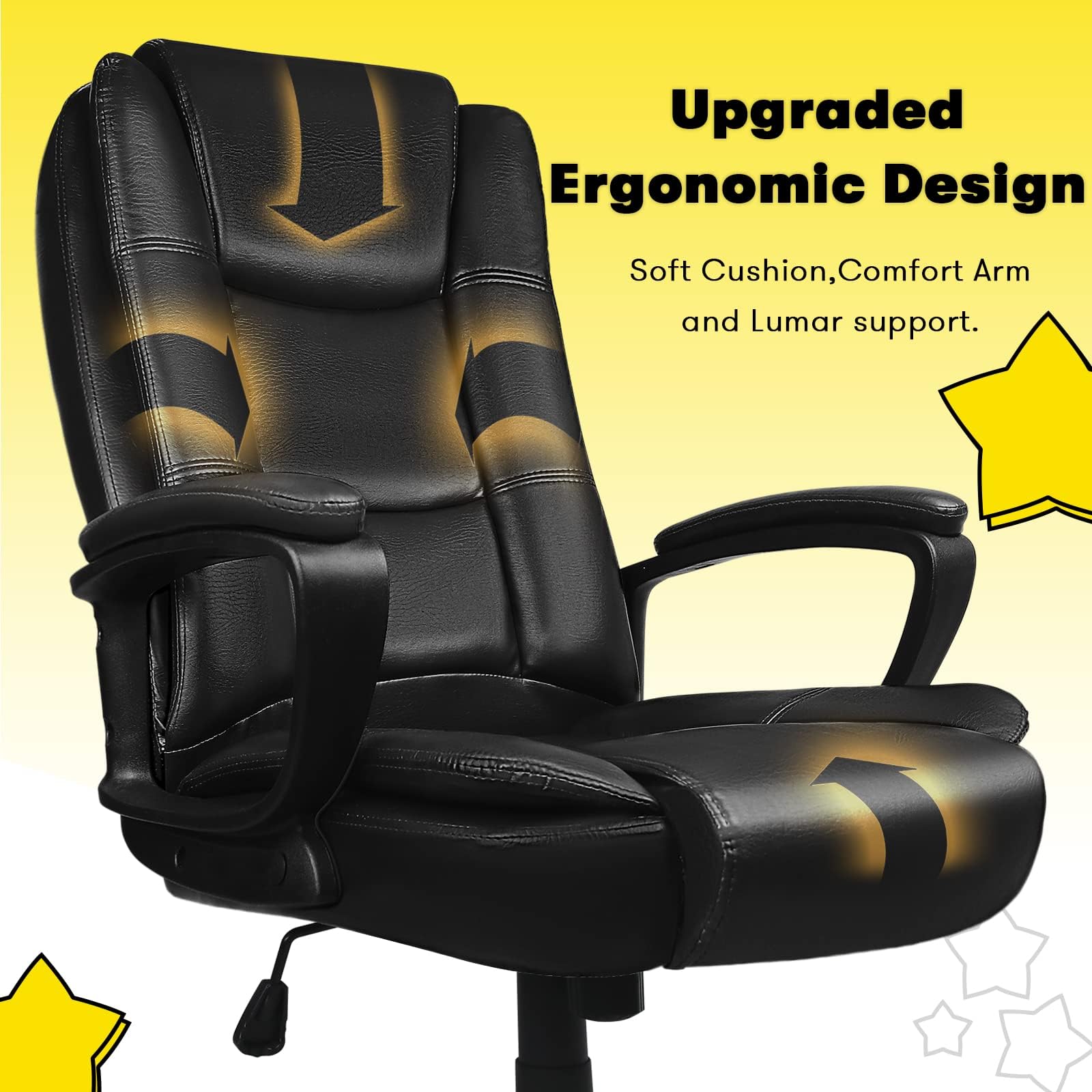 400 LBS Big and Tall Office Chair, Heavy Duty Ergonomic Computer Desk Chair for Home Office and Workspace - Image 10