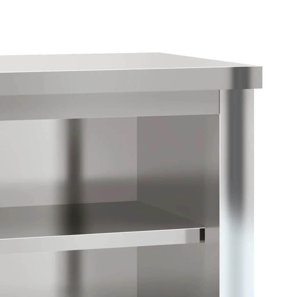 vidaXL Kitchen Wall Cabinet with Shelf Storage Restaurant Stainless Steel - Image 47