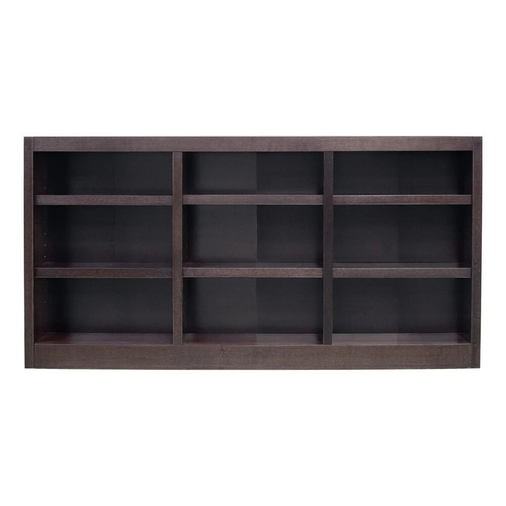 Triple Wide Wood Bookcase, 9 Shelf 36 Inch Tall Bookshelf for Home, Office and Display Storage - Image 7