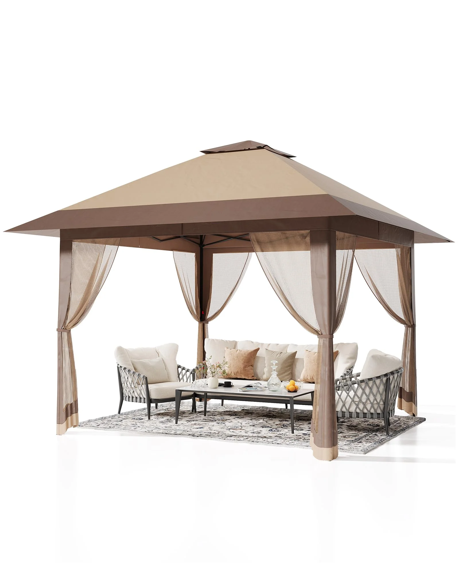 Accreate 13' X 13' Outdoor Patio Gazebo,Outdoor Canopy Tent with Mosquito Netting,Backyard Tent for Party, Wedding, Outdoor Dining, Patio, Backyard - Image 21