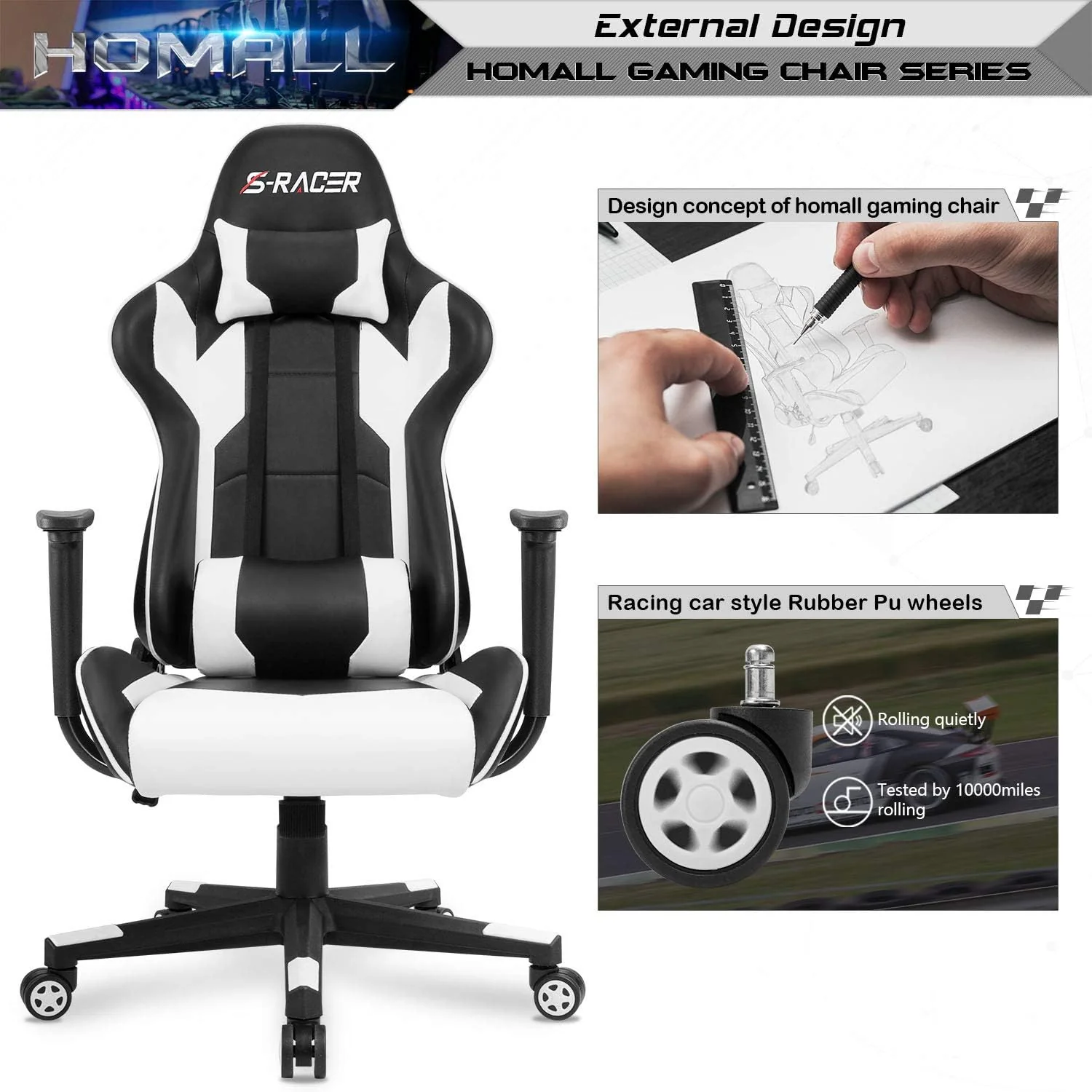 Ergonomic Leather Gaming Chair, High Back Computer Desk and Office Chair for Gaming, Home Office and Work - Image 5