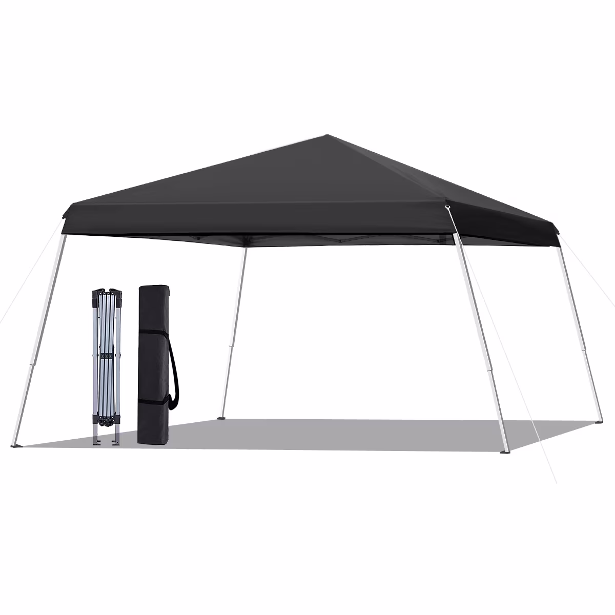 10x10 Pop Up Canopy Tent With Durable Silver Coated Cover And Adjustable Slant Legs, Easy Setup Outdoor Patio Instant Sun Shelter - Blue, Included 1 x Storage Carry Bag, 4 x Guylines, 8 x Stakes - Image 7