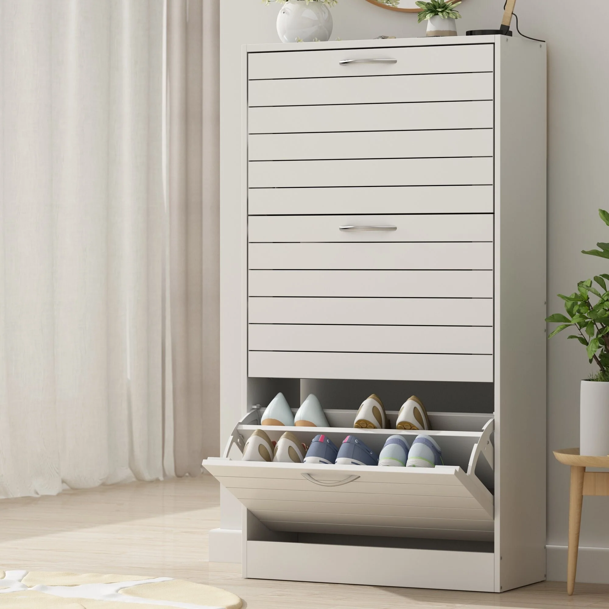 Modern Shoe Storage Cabinet for Entryway and Hallway, Space-Saving Shoe Organizer - Image 22