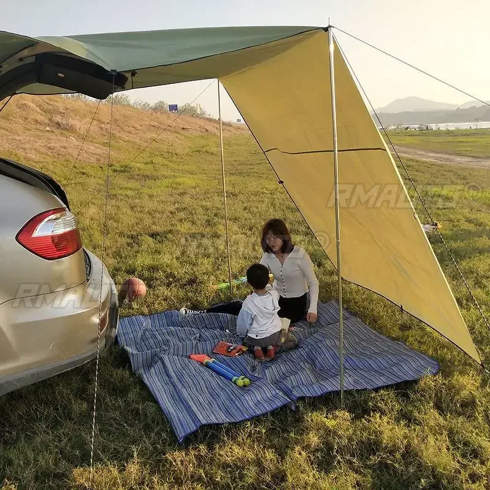Portabl Car Side Awning Rooftop Tent Waterproof Side Tent Sun Shelter For Outdoor Camping Garden Patio Pool Exterior Part - Image 4