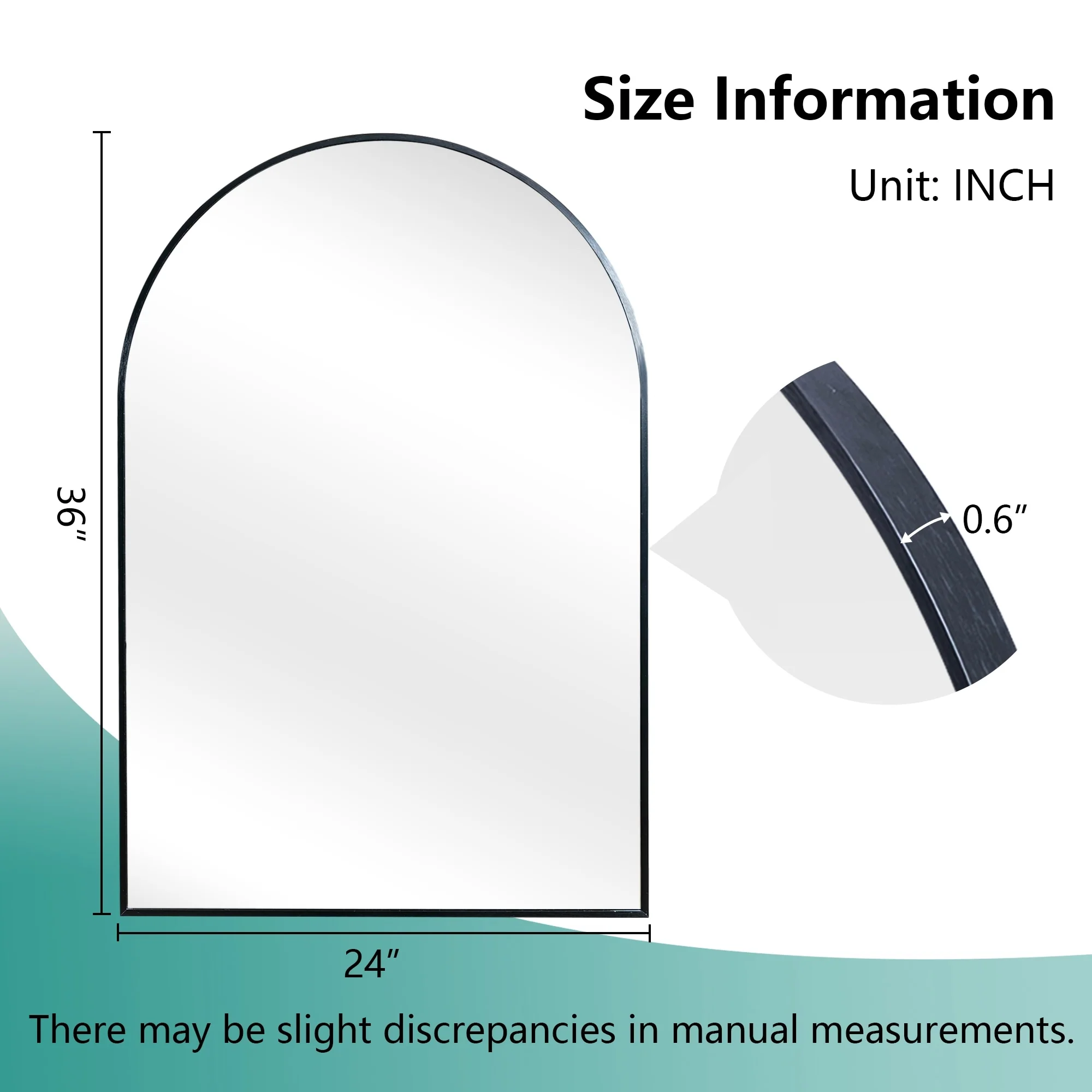2 Pack 36x24 Inch Arched Bathroom Vanity Mirrors, Wall Mounted Decorative Mirrors for Bathroom and Bedroom - Image 13
