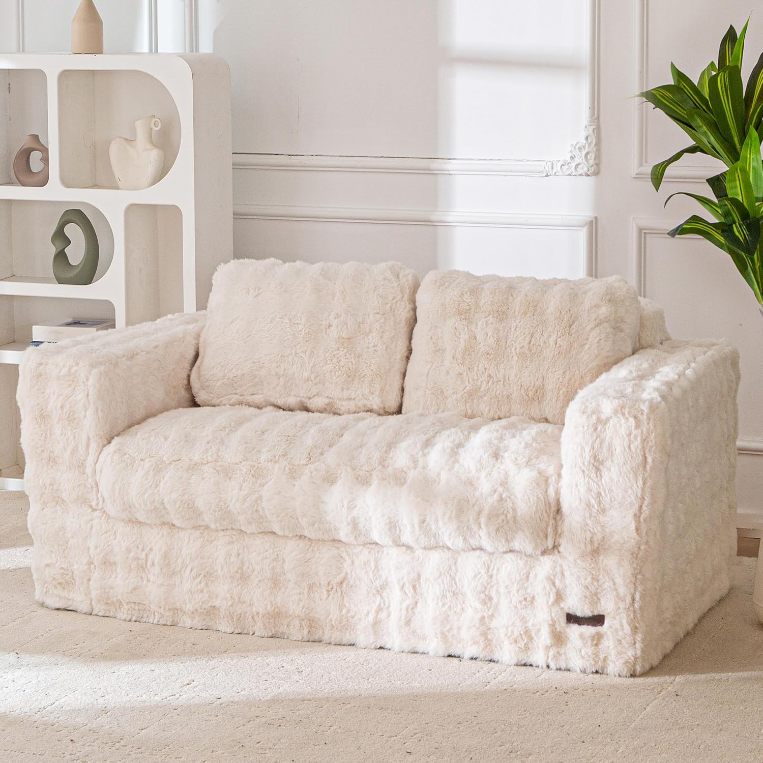 Loveseat Sofa Couch, Upholstered Bean Bag Chair Cloud Seat - Image 15