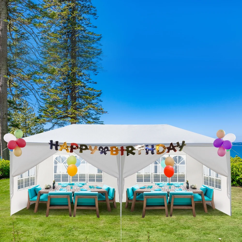 10'x20' Outdoor Party Tent with 6 Removable Sidewalls, Waterproof Canopy Patio Wedding Gazebo, White - Image 12