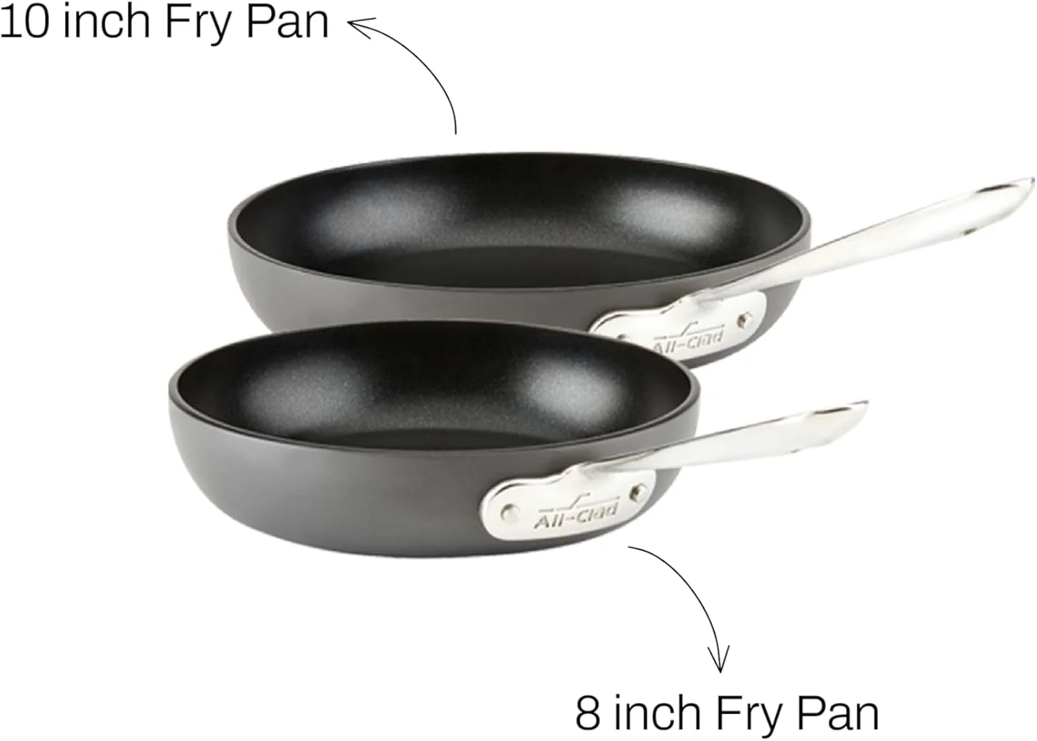 2 Piece Hard Anodized Nonstick Fry Pan Set, Durable Aluminum Skillet Cookware Set for Kitchen Cooking - Image 10