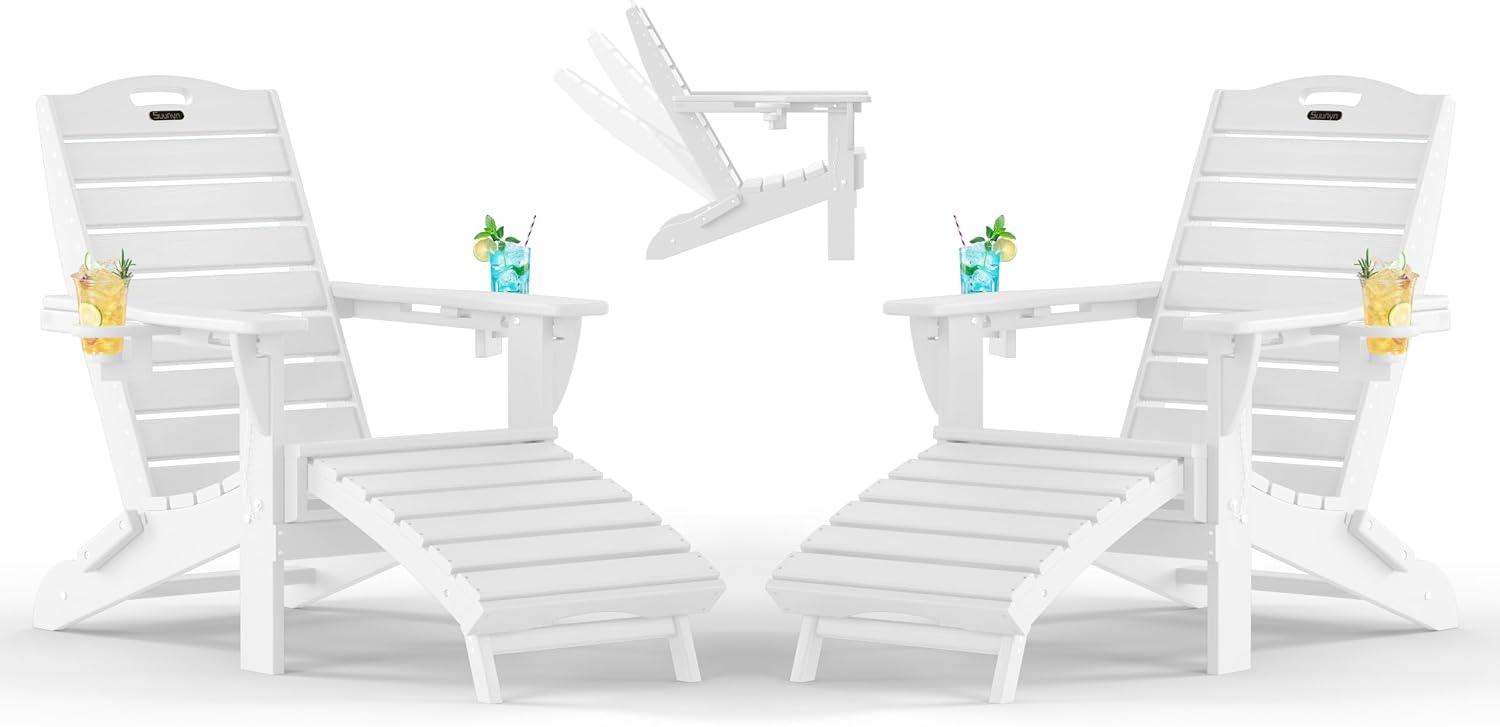 Adjustable Adirondack Chair, Outdoor Fire Pit Chair, Navy Blue - Image 5