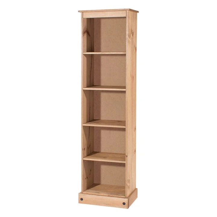 Tall Narrow Wood Bookcase, Slim Freestanding Bookshelf for Small Spaces, Home Office and Living Room - Image 3