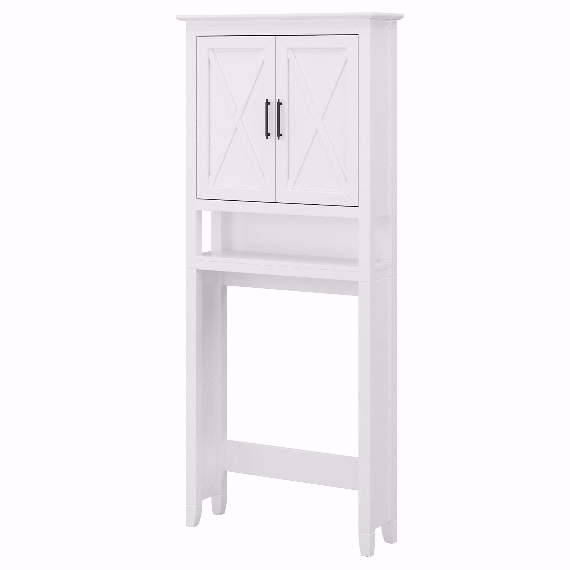 Bush Furniture Key West Over The Toilet Storage Cabinet in Driftwood Gray - Image 3