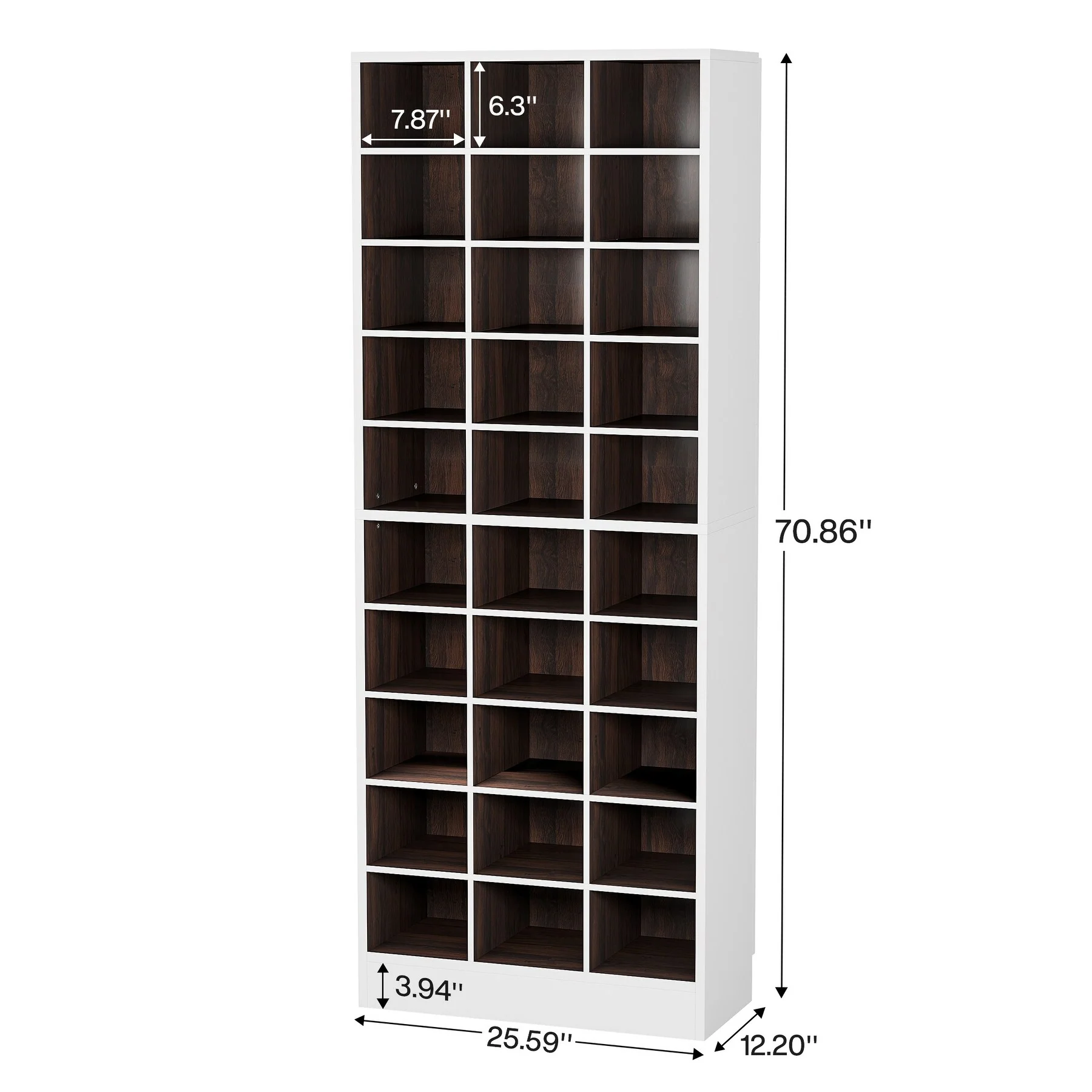 10-Tier Tall Shoe Cabinet, 30-Pair White Wood Shoe Storage Rack for Entryway and Closet - Image 18
