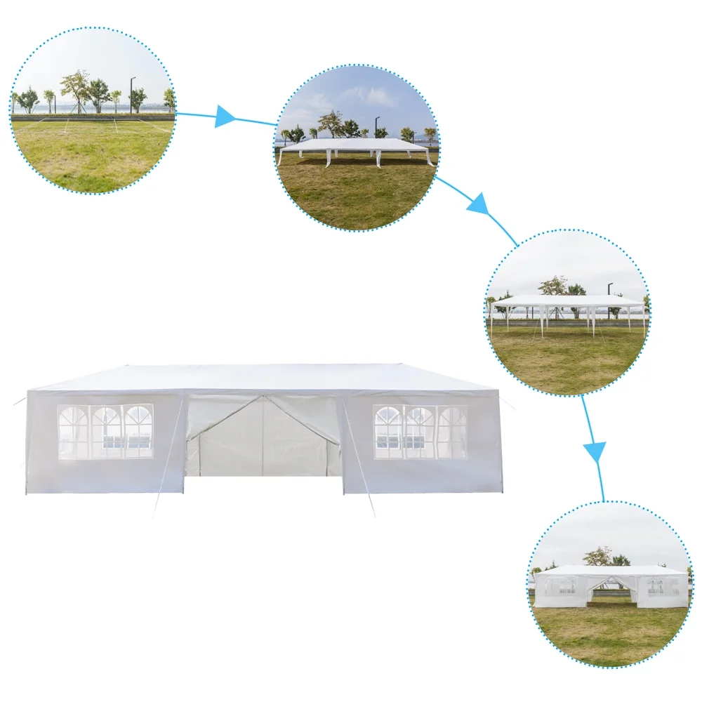 Gazebo Tent for Outside, 10' x 30' Patio Canopy Tent with 8 Side Walls, Heavy Duty Outdoor Party Wedding Tent, Portable Shade Folding Canopy - UV Coated, Waterproof Gazebo Tent, White, L1332 - Image 7