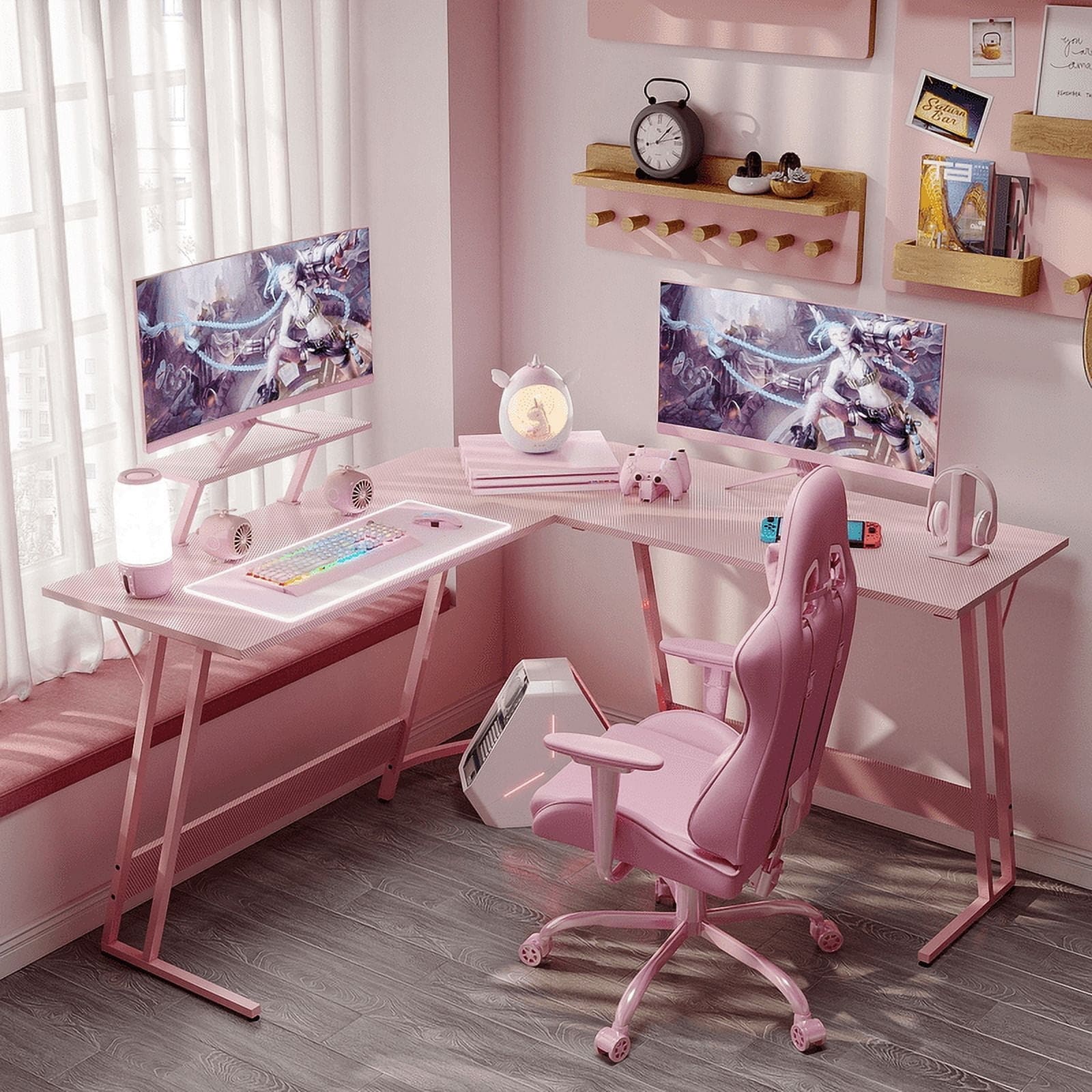 L-Shaped Gaming Desk, Computer Corner Desk and Office Writing Desk for Home - Image 35