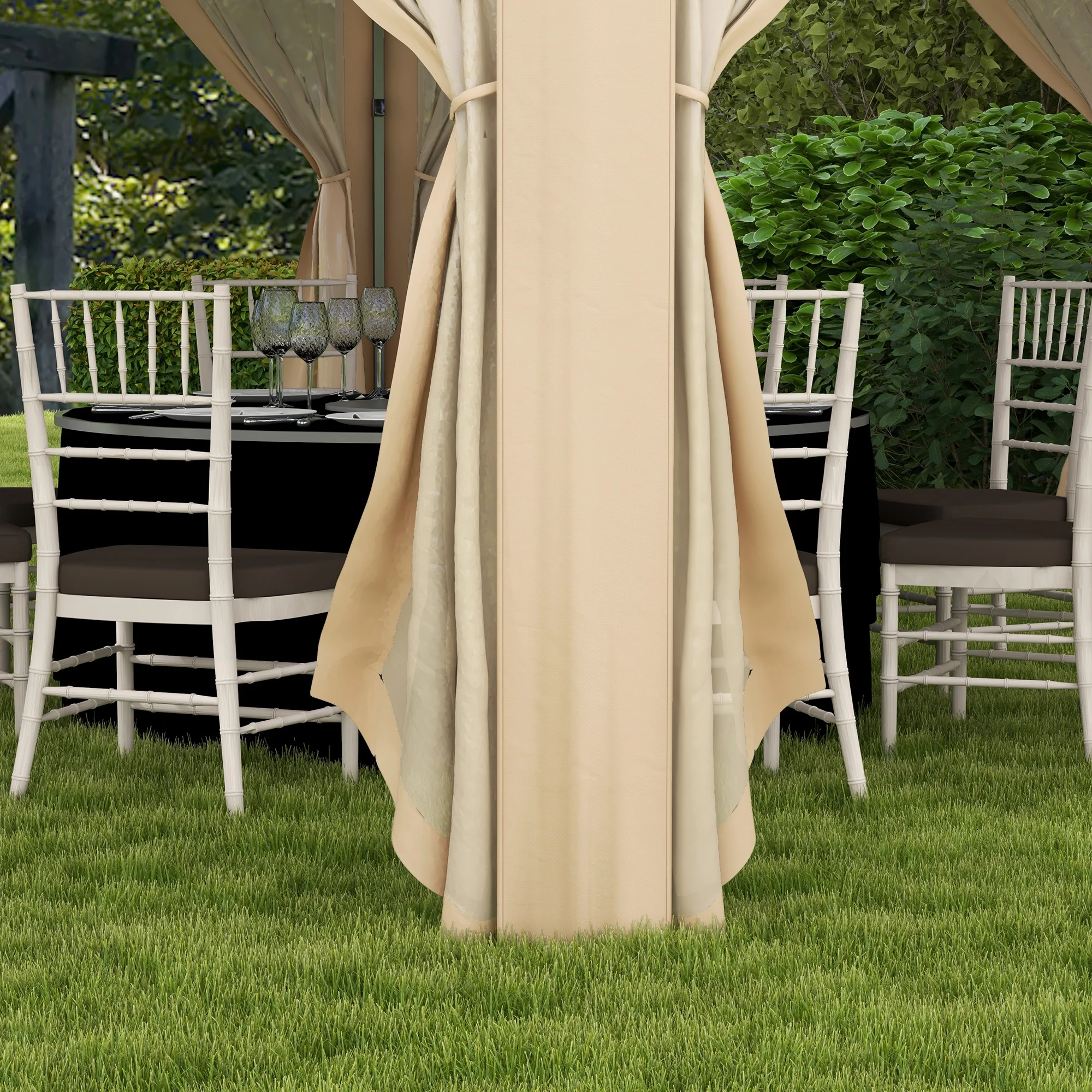 Outsunny 13' x 13' Pop Up Gazebo Hexagonal Canopy with 6 Zippered Mesh Netting, 2-Tier Roof Event Tent with Steel Frame for Patio Backyard, Gray - Image 19