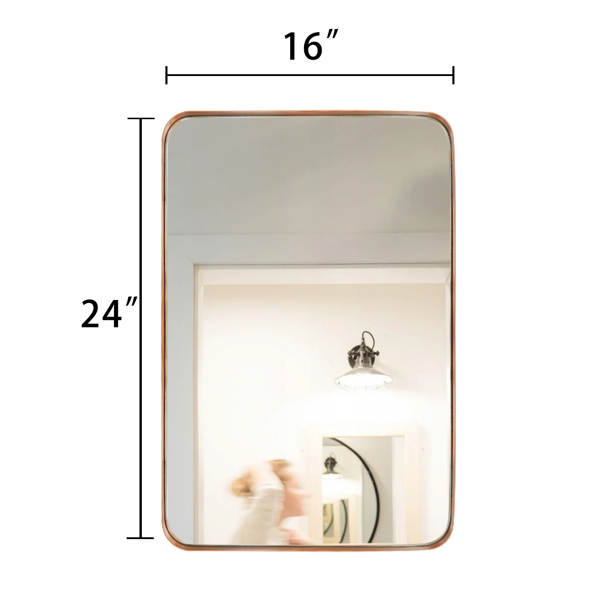 Wall Mirror Vanity Mirror, Bathroom Mirror with Rounded Corners, 1 Piece - Image 53