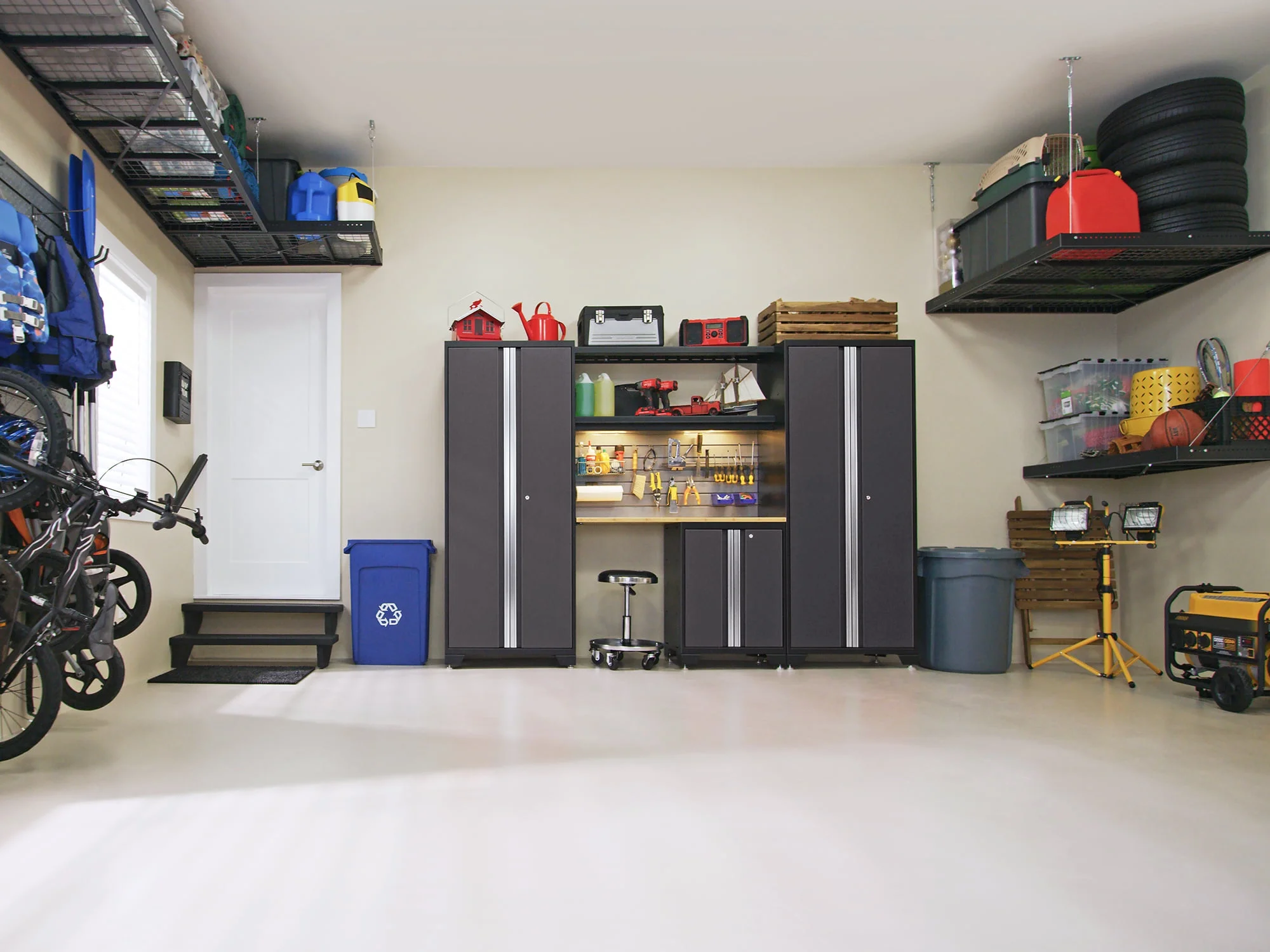 NewAge Products Bold Series Gray 10 Piece Cabinet Set, Heavy Duty 24-Gauge Steel Garage Storage System, Slatwall Included - Image 17