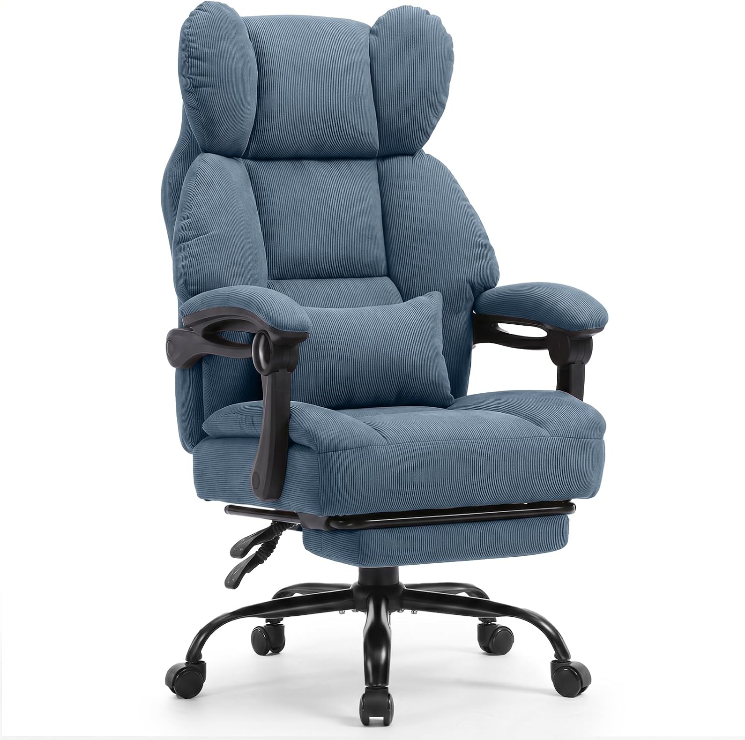 Big & Tall Ergonomic Gaming Chair, Wide Spring Seat, Linkage Armrest, Earth Black - Image 5