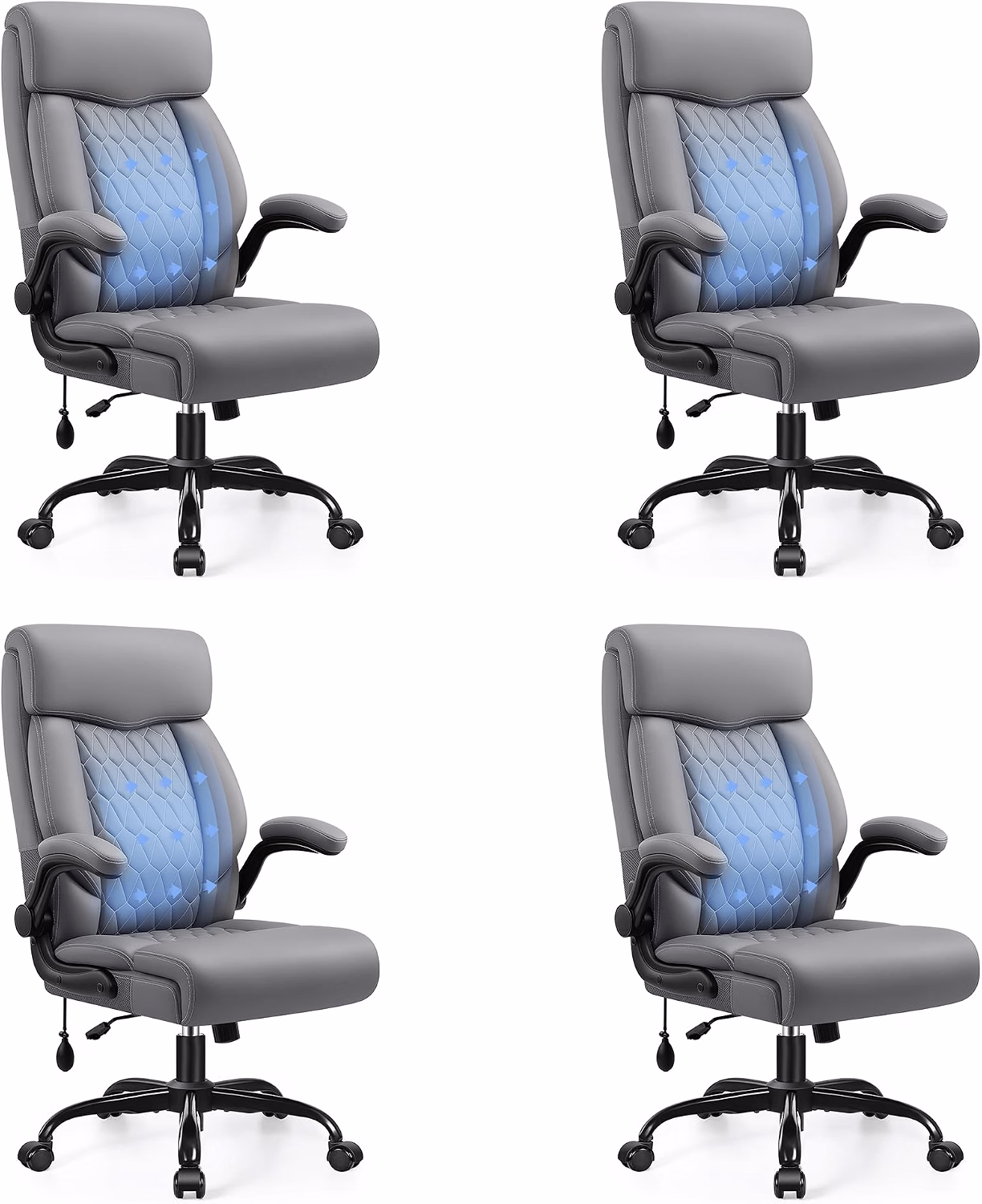High Back Executive Office Chair with Inflatable Lumbar Support - Image 18