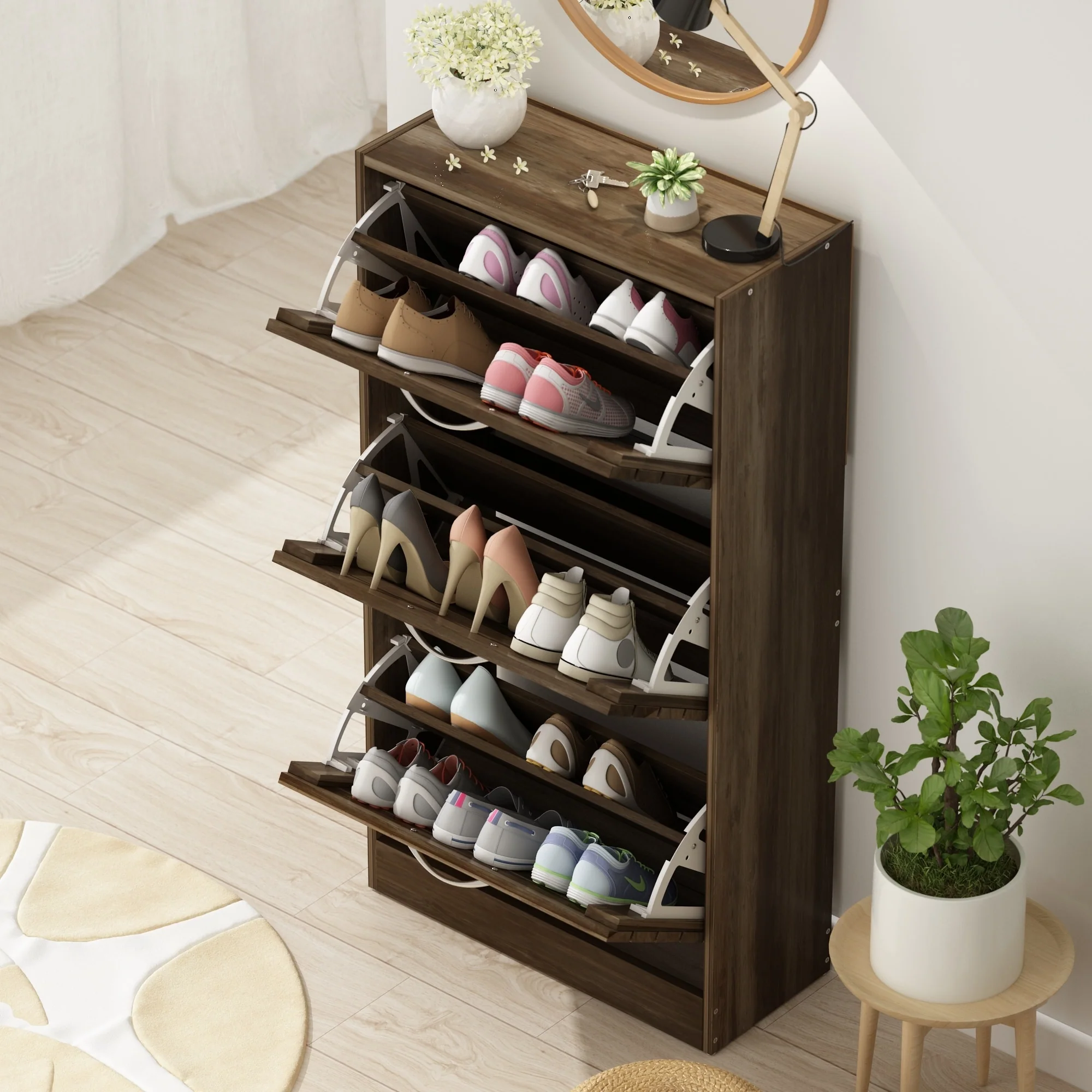Modern Shoe Storage Cabinet for Entryway and Hallway, Space-Saving Shoe Organizer - Image 38