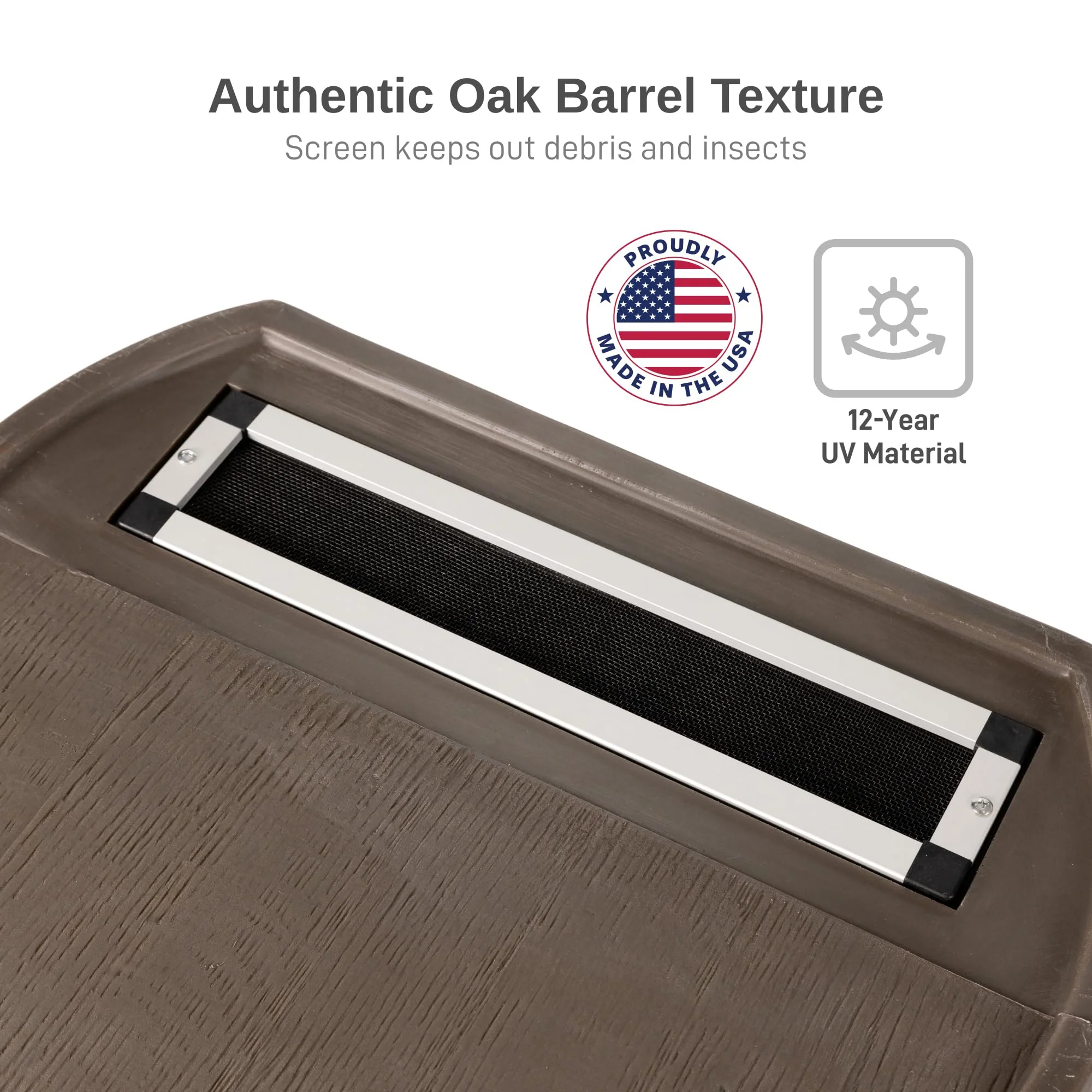 50 Gallon Rain Barrel with Brass Spigot, Walnut Rainwater Collection Barrel for Garden and Outdoor Use - Image 3