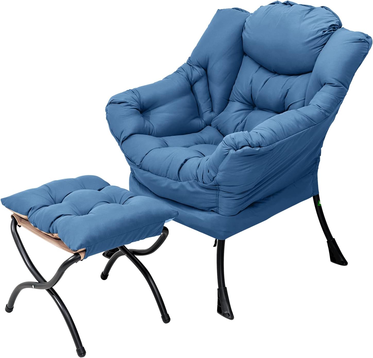 Lazy Chair with Ottoman, Reading Chair with Footrest, Dark Grey - Image 21