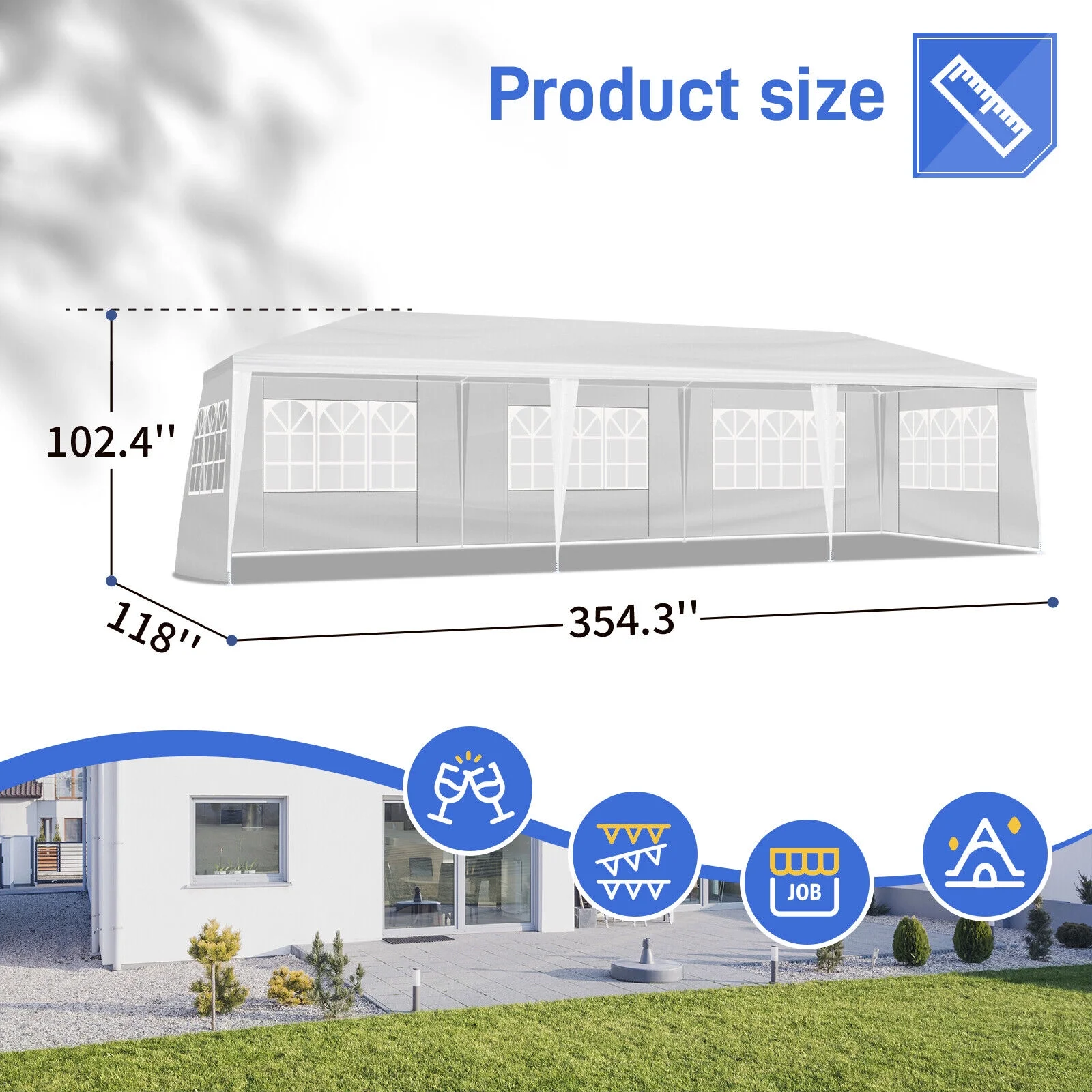 Veado 10'x30' Party Wedding Outdoor Patio Tent Canopy Heavy Duty Gazebo Pavilion - Image 7