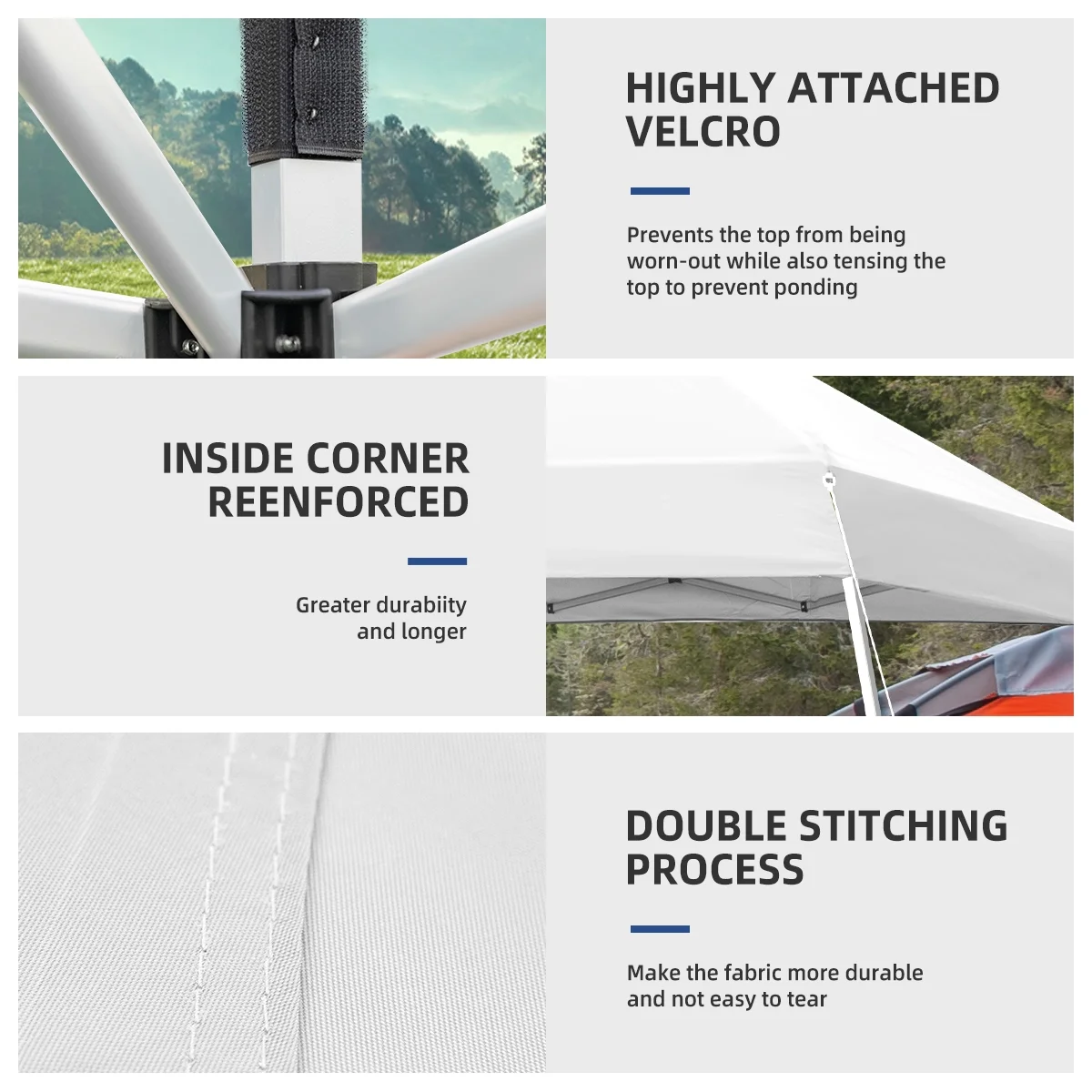 10x10 Pop Up Canopy Tent With Durable Silver Coated Cover And Adjustable Slant Legs, Easy Setup Outdoor Patio Instant Sun Shelter - Blue, Included 1 x Storage Carry Bag, 4 x Guylines, 8 x Stakes - Image 16