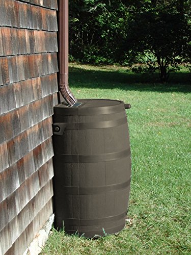 50 Gallon Rain Barrel with Brass Spigot, Walnut Rainwater Collection Barrel for Garden and Outdoor Use - Image 2